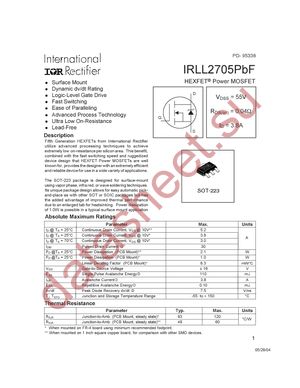 IRLL2705TRPBF datasheet  